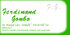 ferdinand gombo business card